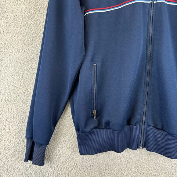 70s Track Jacket Mens Large Blokecore Streetwear Athletic Retro Full Zip Pocket - Picture 4 of 11